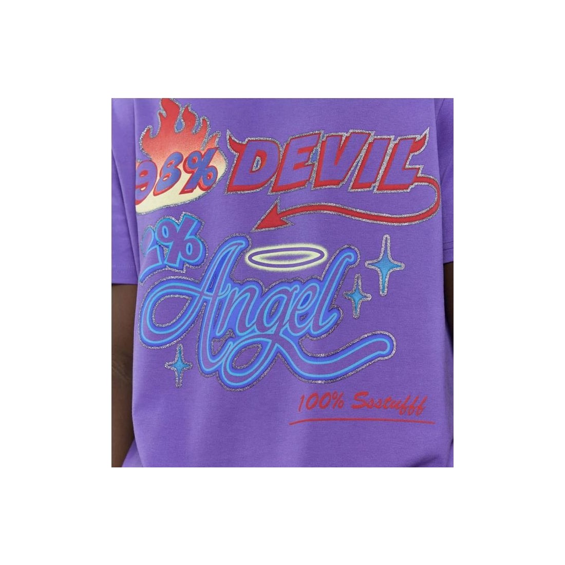 SSSTUFFF DEVIL ANGEL TEE VIOLETA