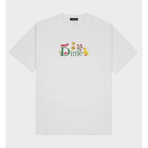 DIME CLASSIC CROSS STICHT TEE BLANCO