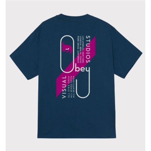 OBEY VISUAL STUDIOS TEE AZUL