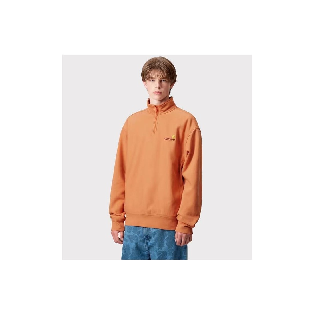 CARHARTT WIP HALF ZIP AMERCAN NARANJA