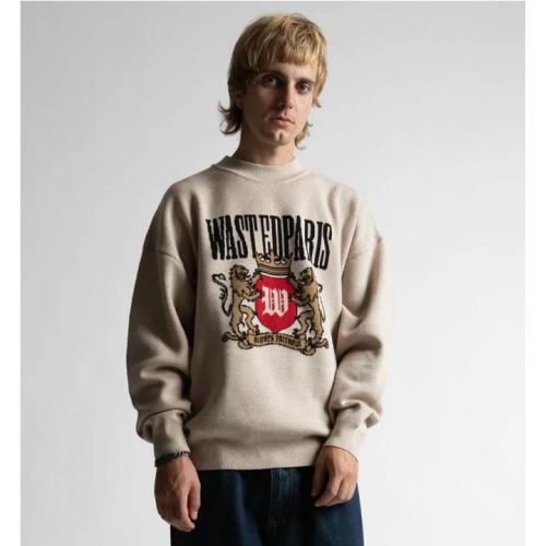 WASTED PARIS CREST SWEATER BEIGE1 2