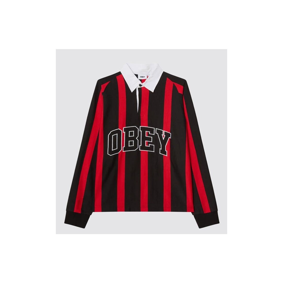 OBEY LANDON STRIPE POLO LS NEGRO