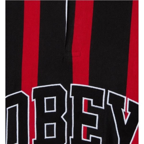 OBEY LANDON STRIPE POLO LS NEGRO