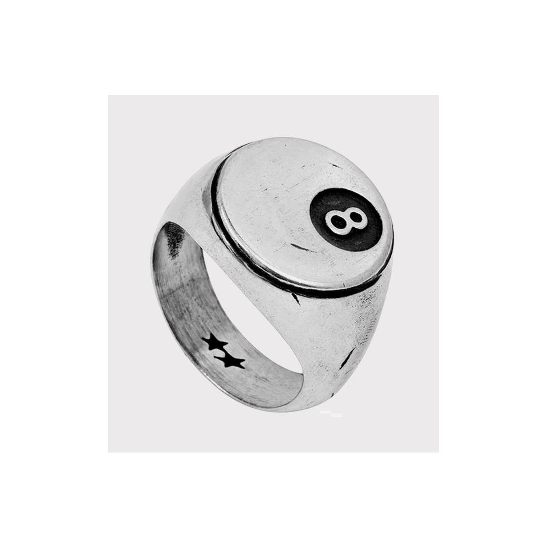 TWOJEYS 8 BALL RING PLATA