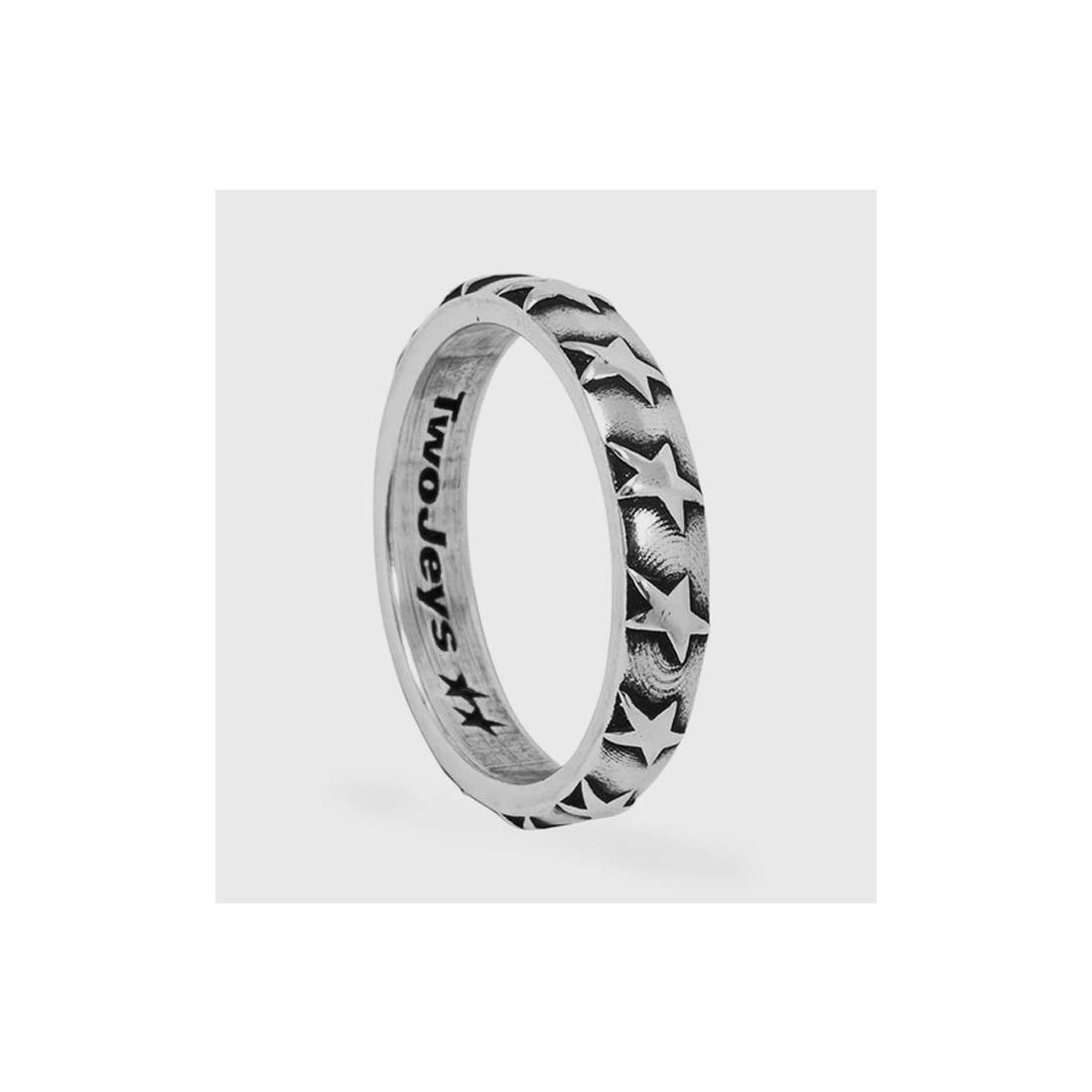 TWOJEYS STAR STUDDED RING PLATA