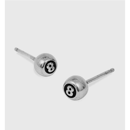 TWOJEYS 8 BALL EARRINGS PLATA