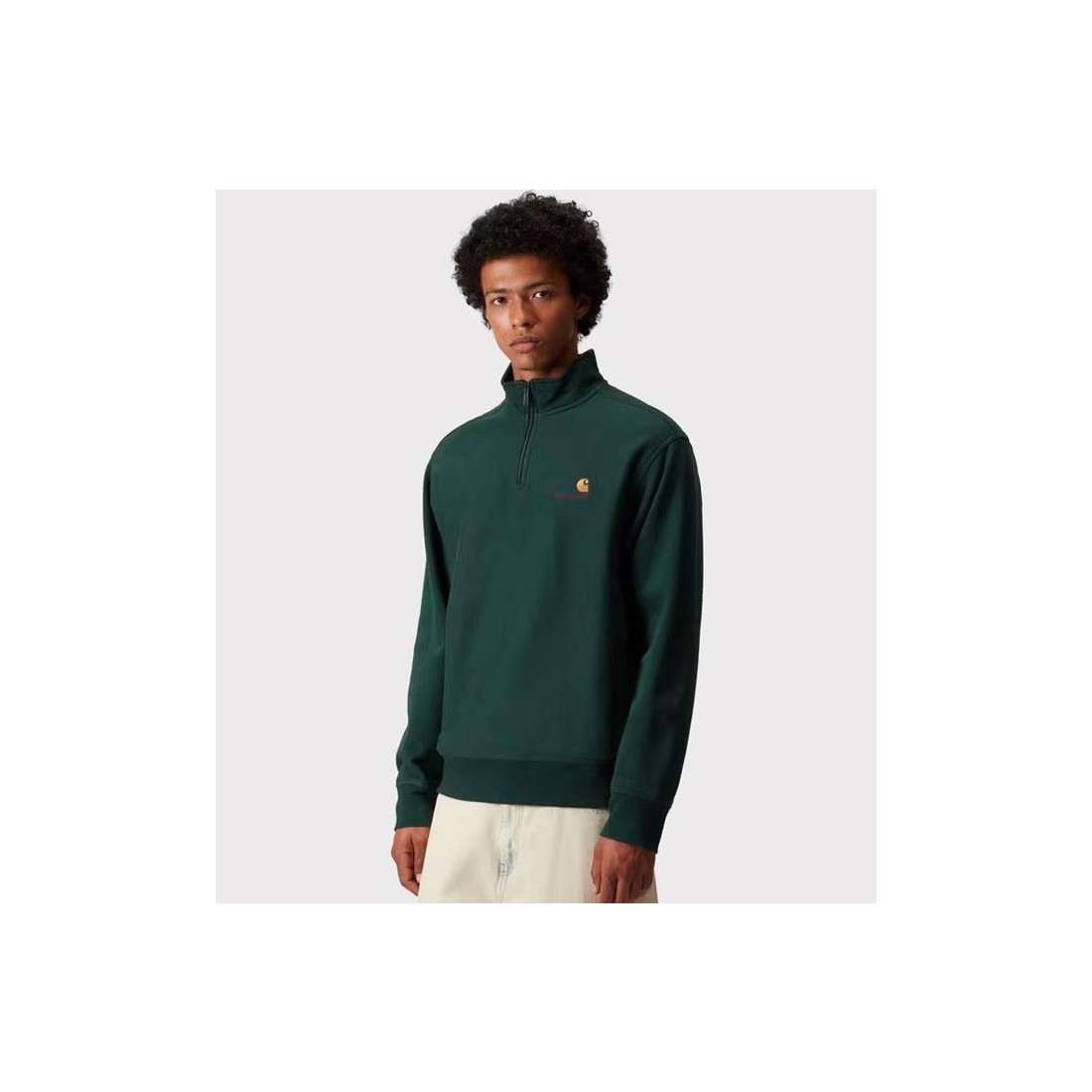 CARHARTT WIP HALF ZIP AMERICAN VERDE OLIVA