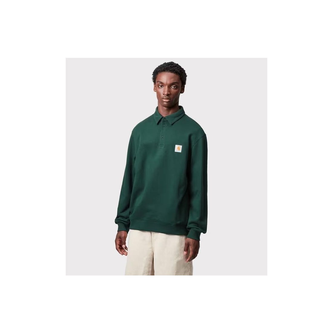 CARHARTT WIP POLO SWEAT VERDE OLIVA