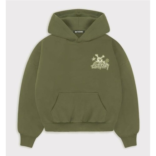 6IXT4OUR SKULL TAG HOODIE VERDE CLARO 2