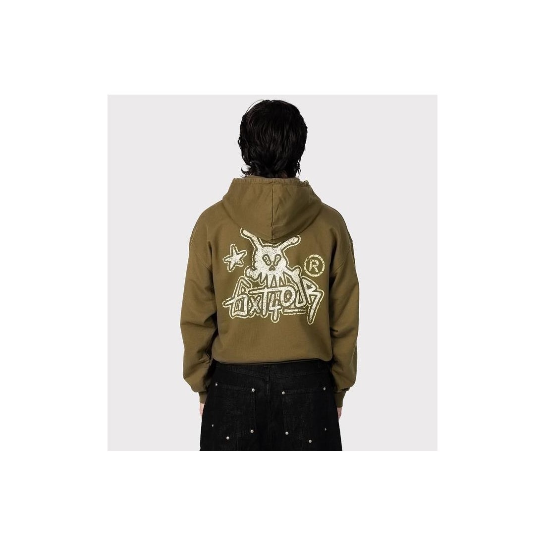 6IXT4OUR SKULL TAG HOODIE VERDE CLARO