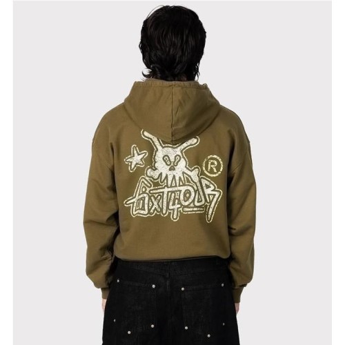 6IXT4OUR SKULL TAG HOODIE VERDE CLARO
