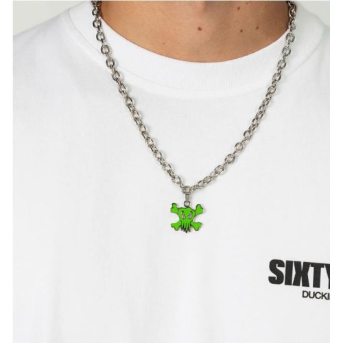 6IXT4OUR SKULL GREEN NECKLACE VERDE CLARO 2