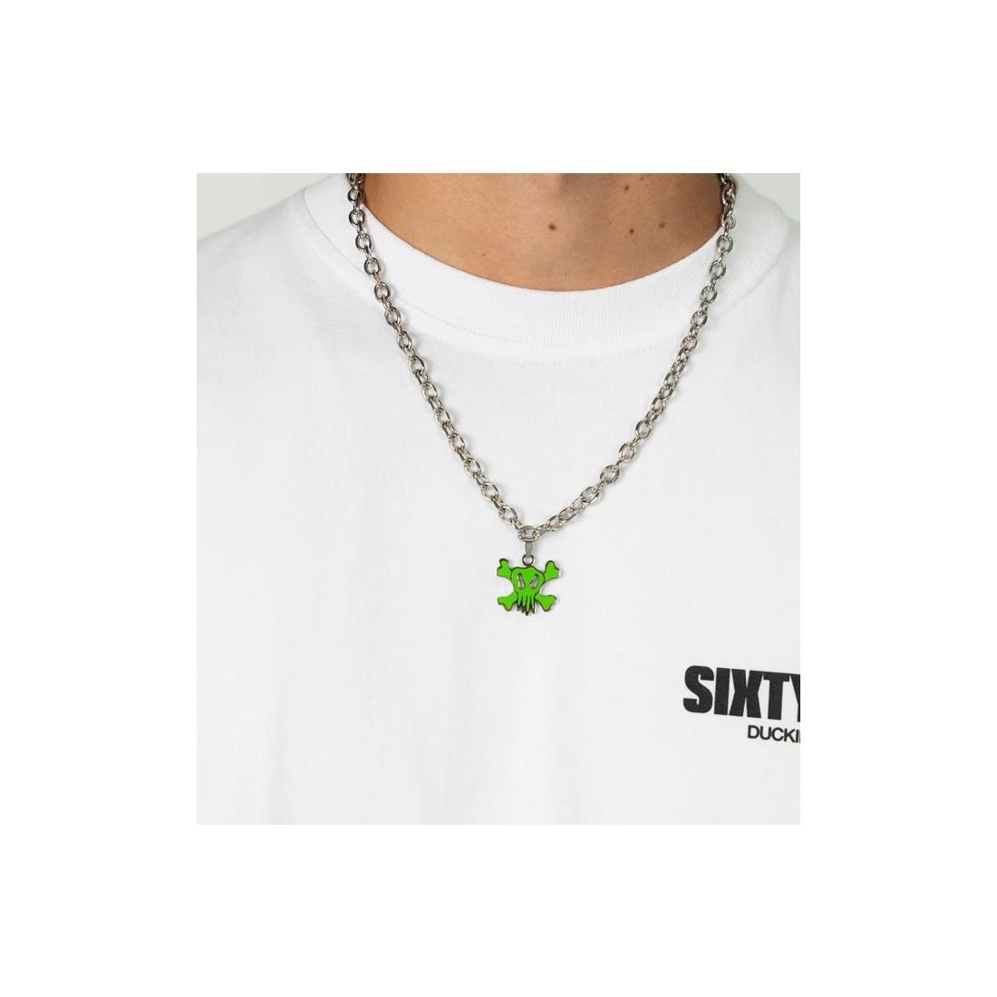 6IXT4OUR SKULL GREEN NECKLACE VERDE CLARO