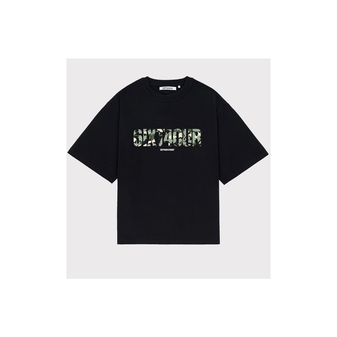 6IXT4OUR GREEN CAMO TEE NEGRO