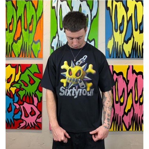 6IXT4OUR WRECKING TEE NEGRO
