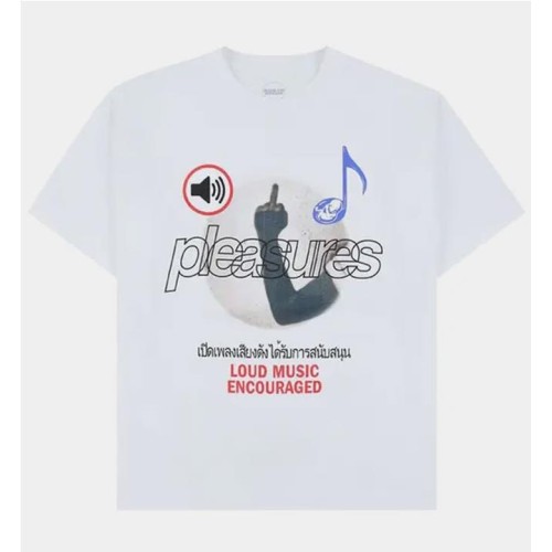 PLEASURES LOUD MUSIC TEE BLANCO