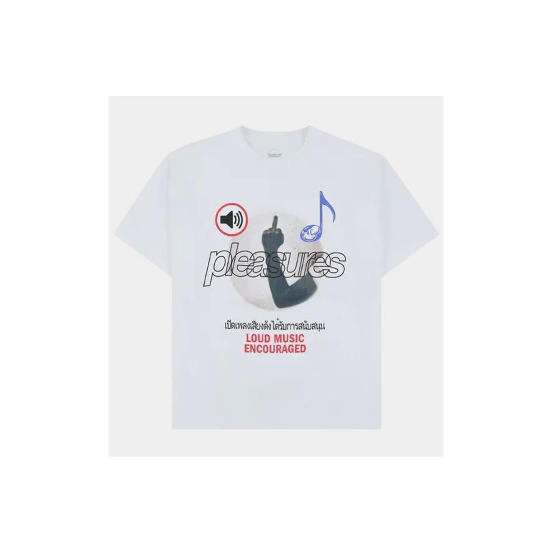 PLEASURES LOUD MUSIC TEE BLANCO