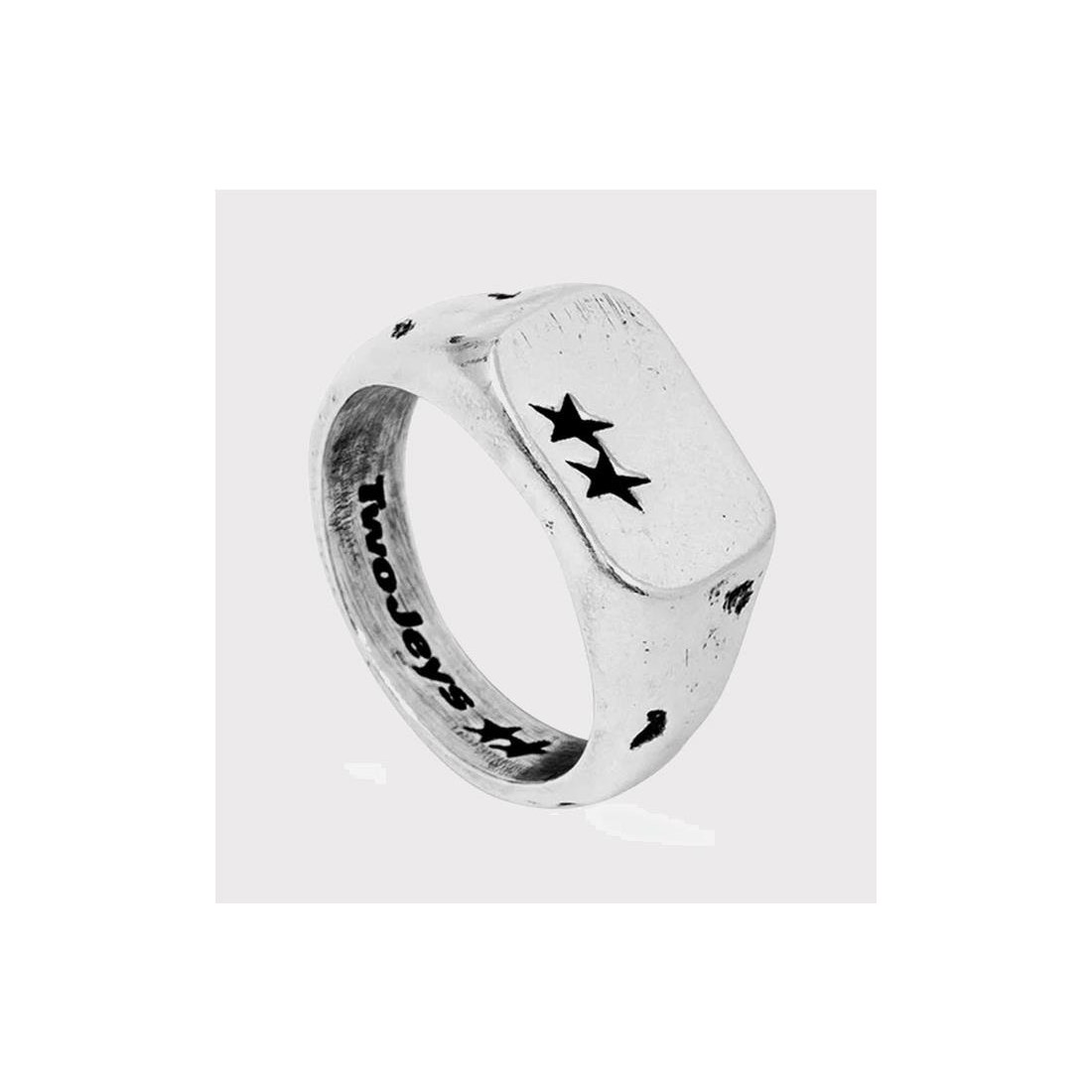 TWOJEYS ELONGATED RING PLATA
