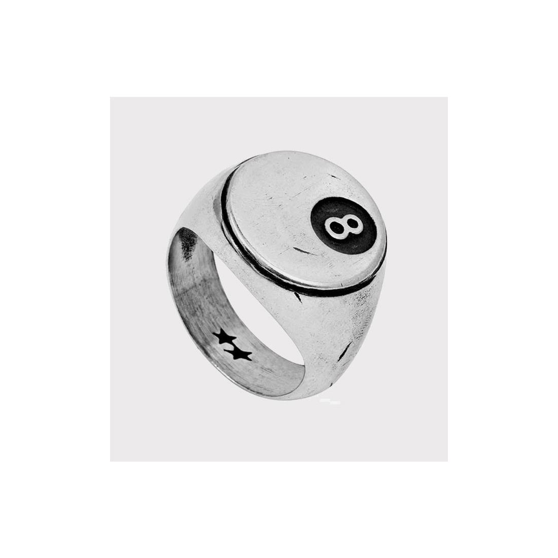 TWOJEYS 8 BALL RING PLATA