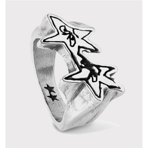 TWOJEYS SKETCHY STARS RING PLATA