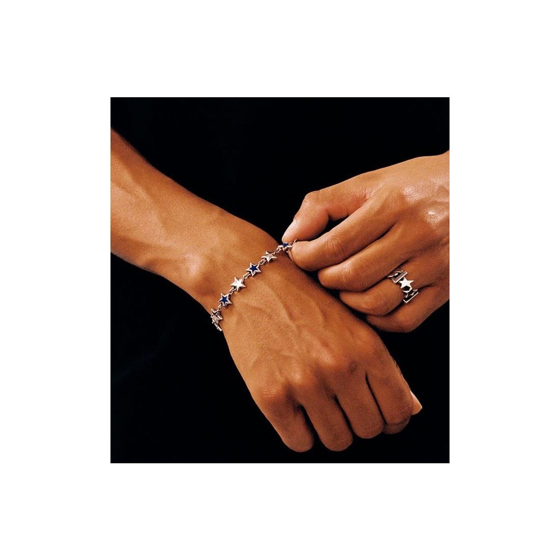 TWOJEYS ENAMELED STAR BRACELT PLATA