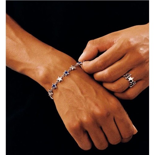 TWOJEYS ENAMELED STAR BRACELT PLATA