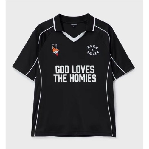 BORN X RAISED GOD LOVES JERSEY NEGRO