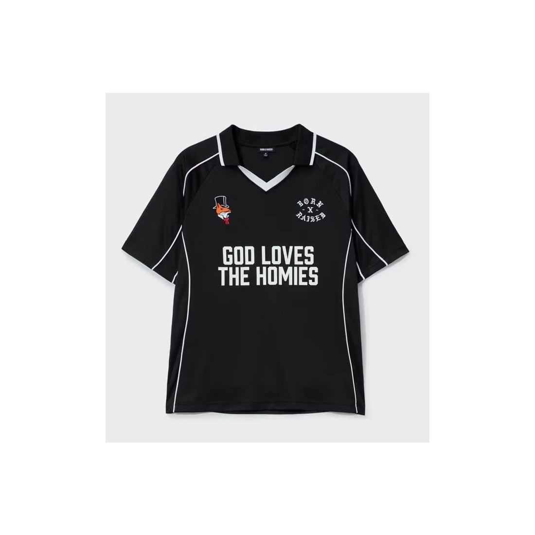 BORN X RAISED GOD LOVES JERSEY NEGRO