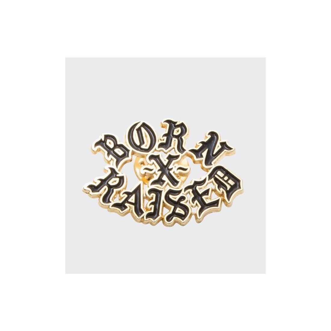 BORN X RAISED ENAMEL ROCKR PIN ORO
