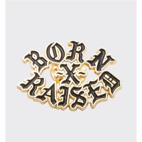 BORN X RAISED ENAMEL ROCKR PIN ORO