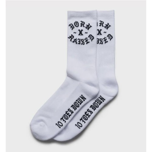 BORN X RAISED 10 TOES RKR SOCK BLANCO