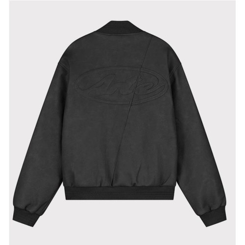 ARTE LEATHER VARSITY JACKET NEGRO