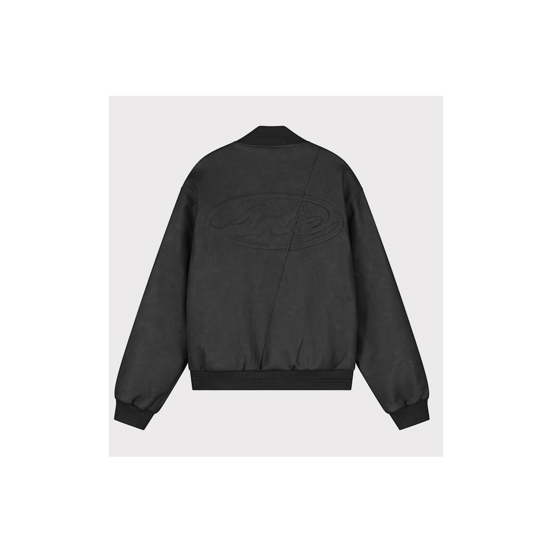 ARTE LEATHER VARSITY JACKET NEGRO