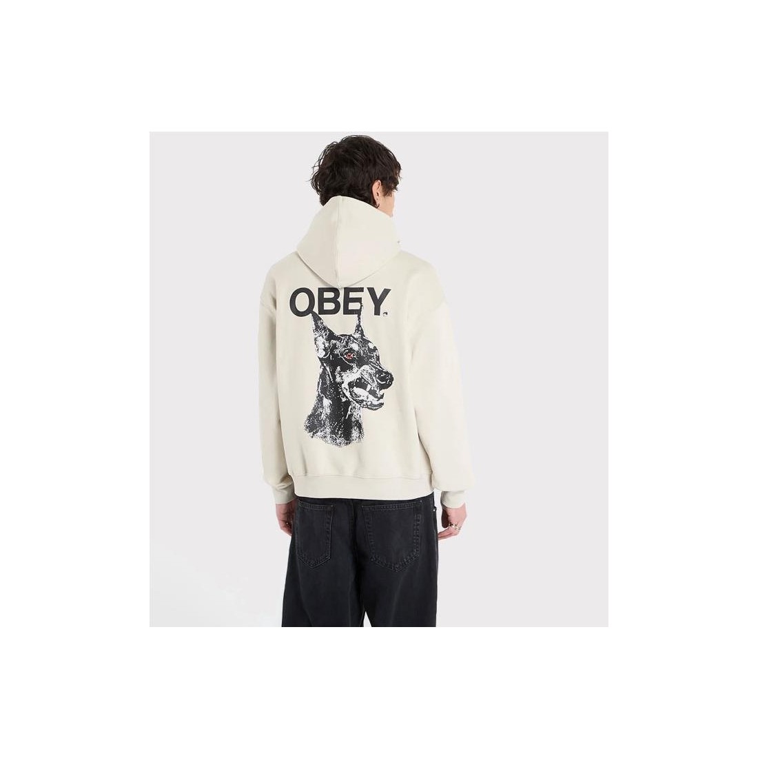 OBEY DOBERMAN HOODIE BEIGE1