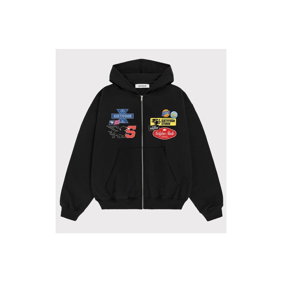 6IXT4OUR BADGES ZIPPER NEGRO