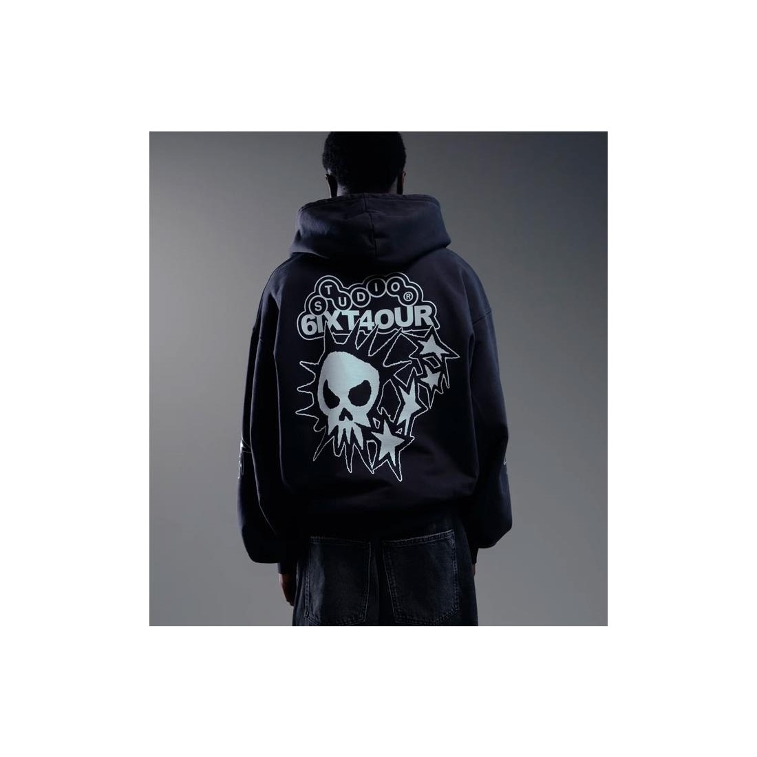 6IXT4OUR EXPLODING HOODIE NEGRO