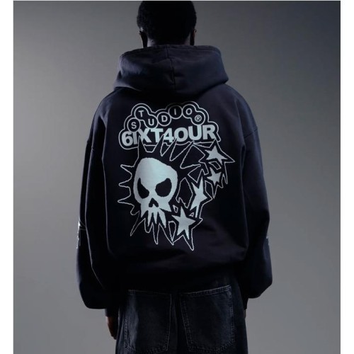 6IXT4OUR EXPLODING HOODIE NEGRO