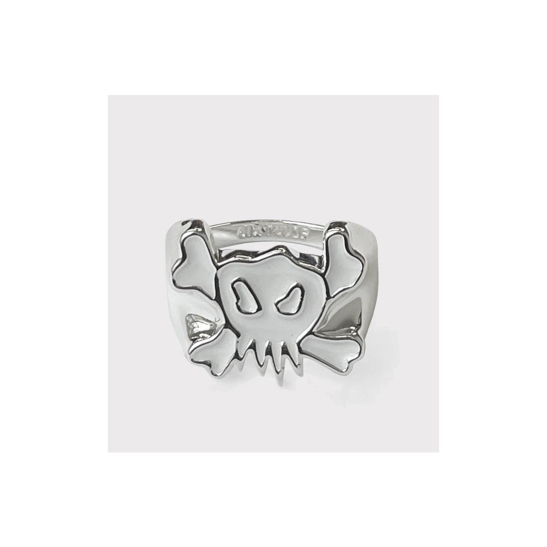 6IXT4OUR SKULL RING BLANCO