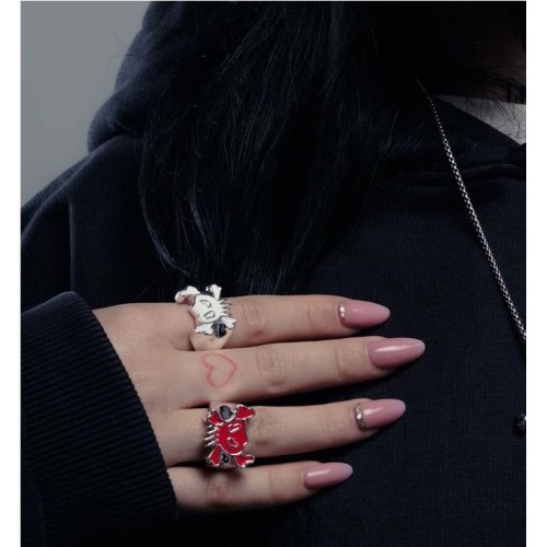 6IXT4OUR SKULL RING BLANCO