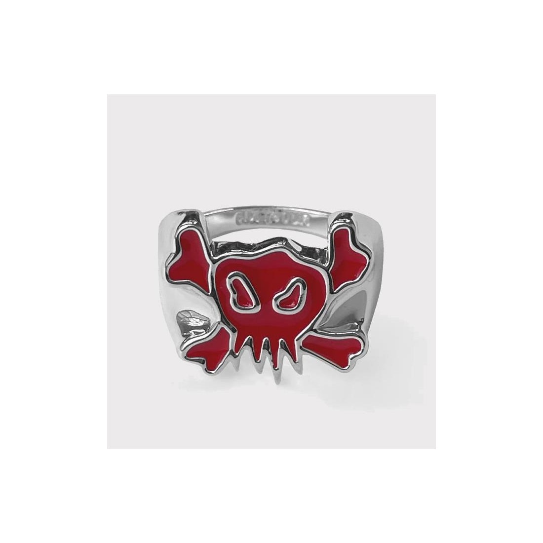 6IXT4OUR SKULL RING ROJO