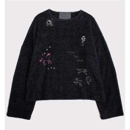 JUNGLES IMPULSES BOXY KNIT NEGRO