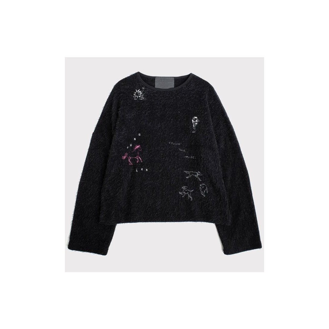 JUNGLES IMPULSES BOXY KNIT NEGRO
