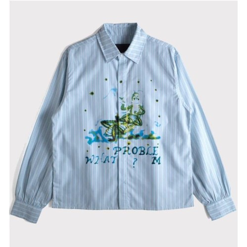 JUNGLES WHAT PROBLEM? BUTTN UP AZUL BLANCO