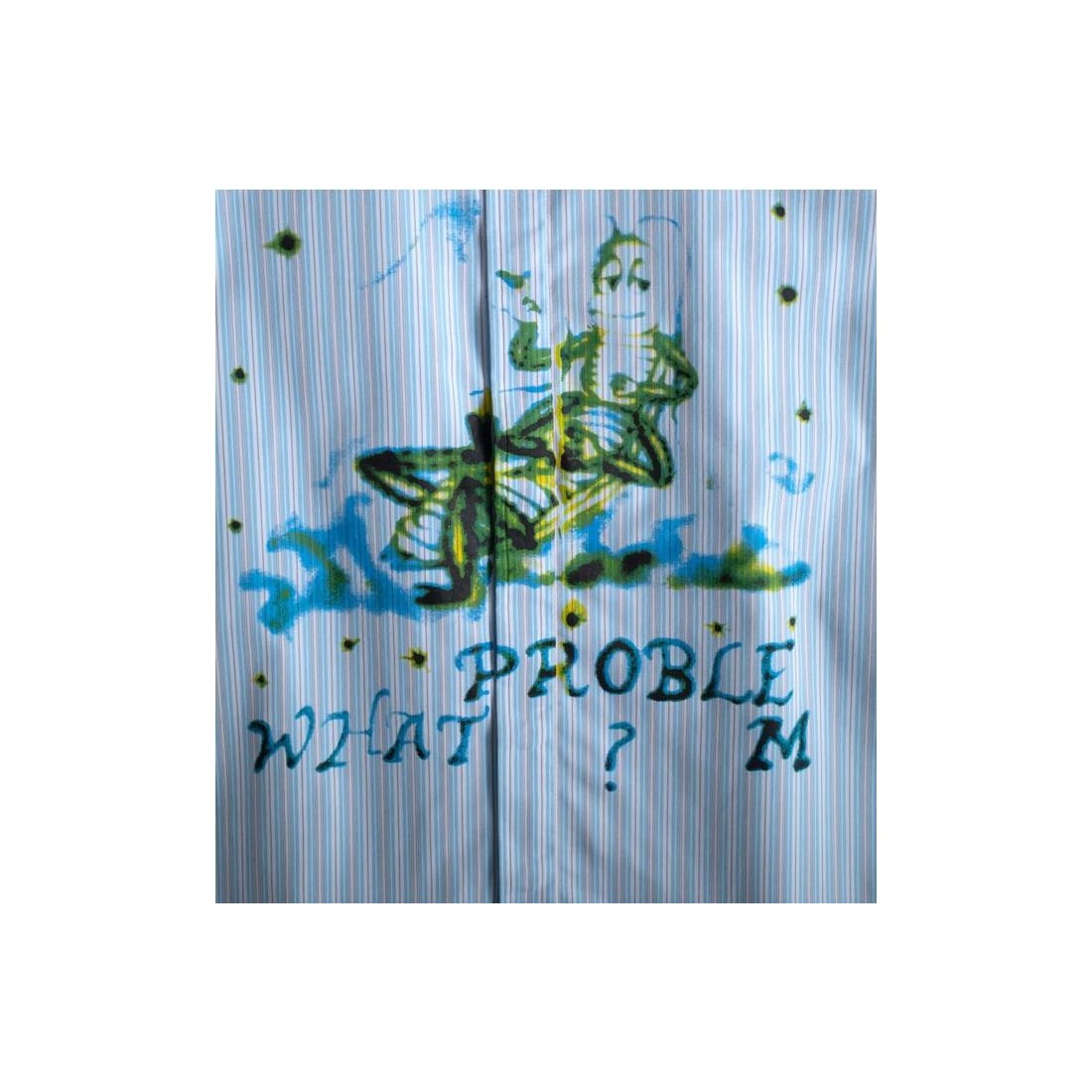 JUNGLES WHAT PROBLEM? BUTTN UP AZUL BLANCO