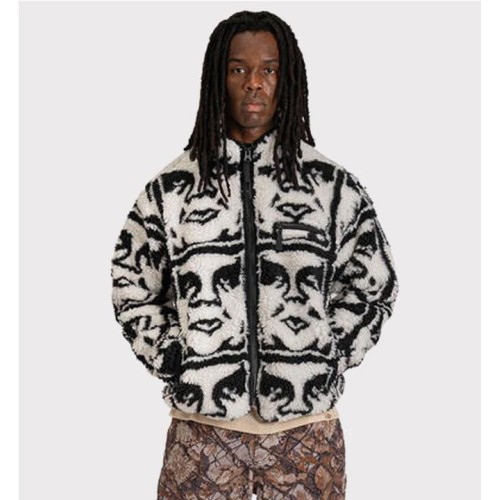 OBEY REPEATED ICON SHERPA JKT BLANCO