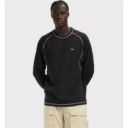 OBEY AARON CONTRAST STICHT LS NEGRO 2
