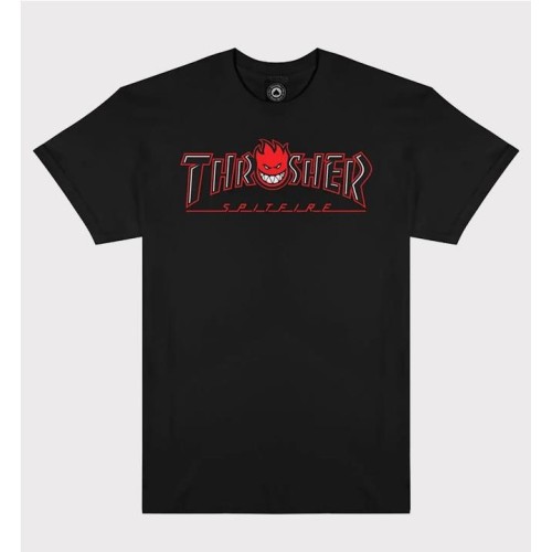 THRASHER BIG HEAD OUTLINE TEE NEGRO