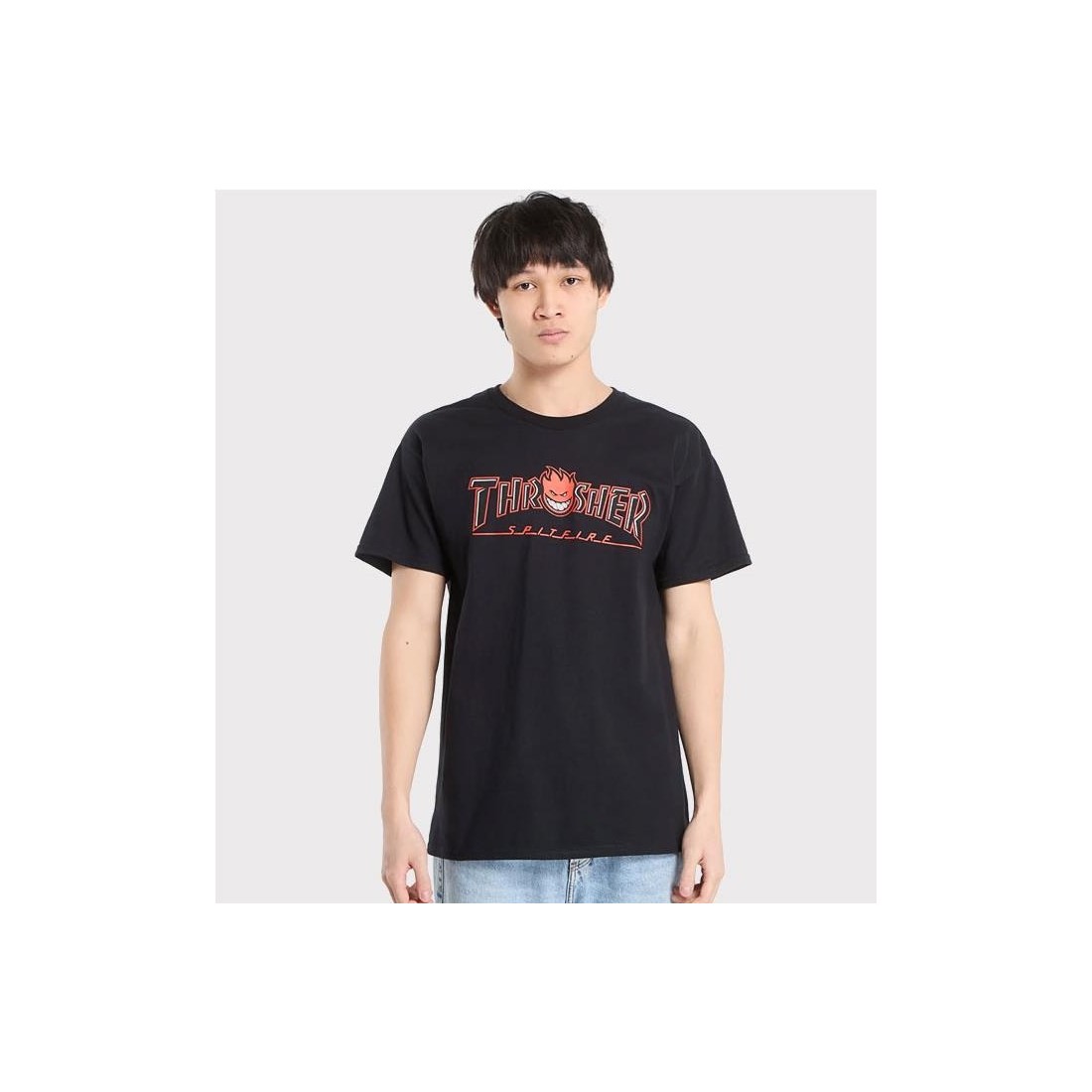 THRASHER BIG HEAD OUTLINE TEE NEGRO