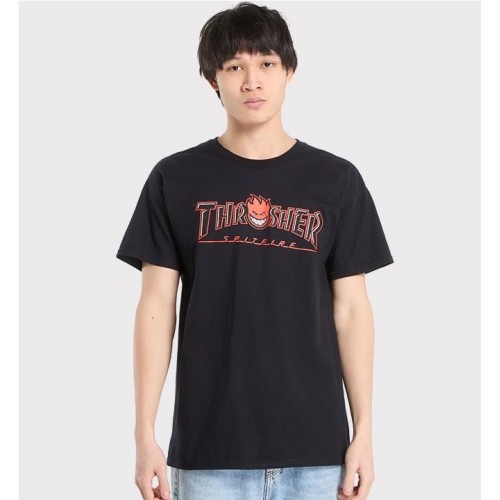 THRASHER BIG HEAD OUTLINE TEE NEGRO