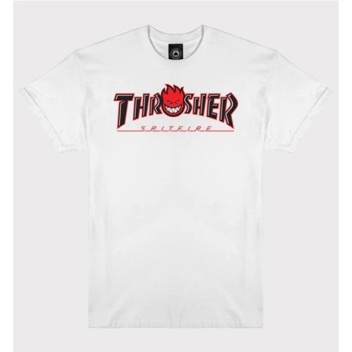 THRASHER BIG HEAD OUTLINE TEE BLANCO
